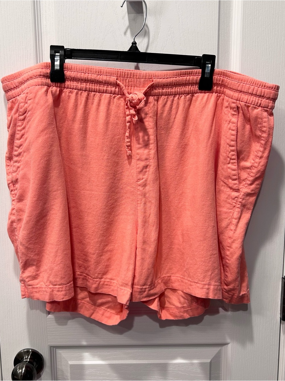 Old Navy Women’s Coral Drawstring Elastic Waist Linens Blend Shorts Size XXL